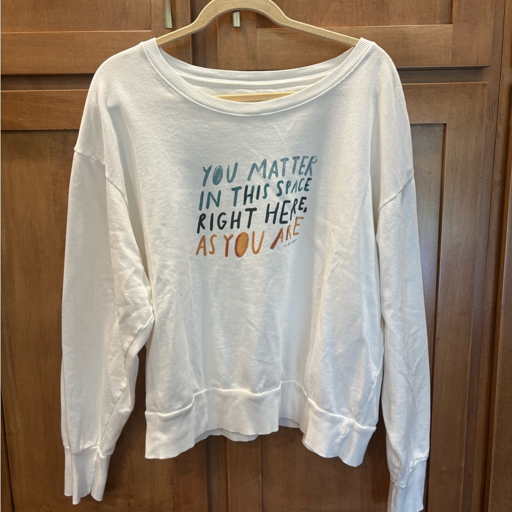 Anthropologie Morgan Harper Nichols Cream Sweatshirt